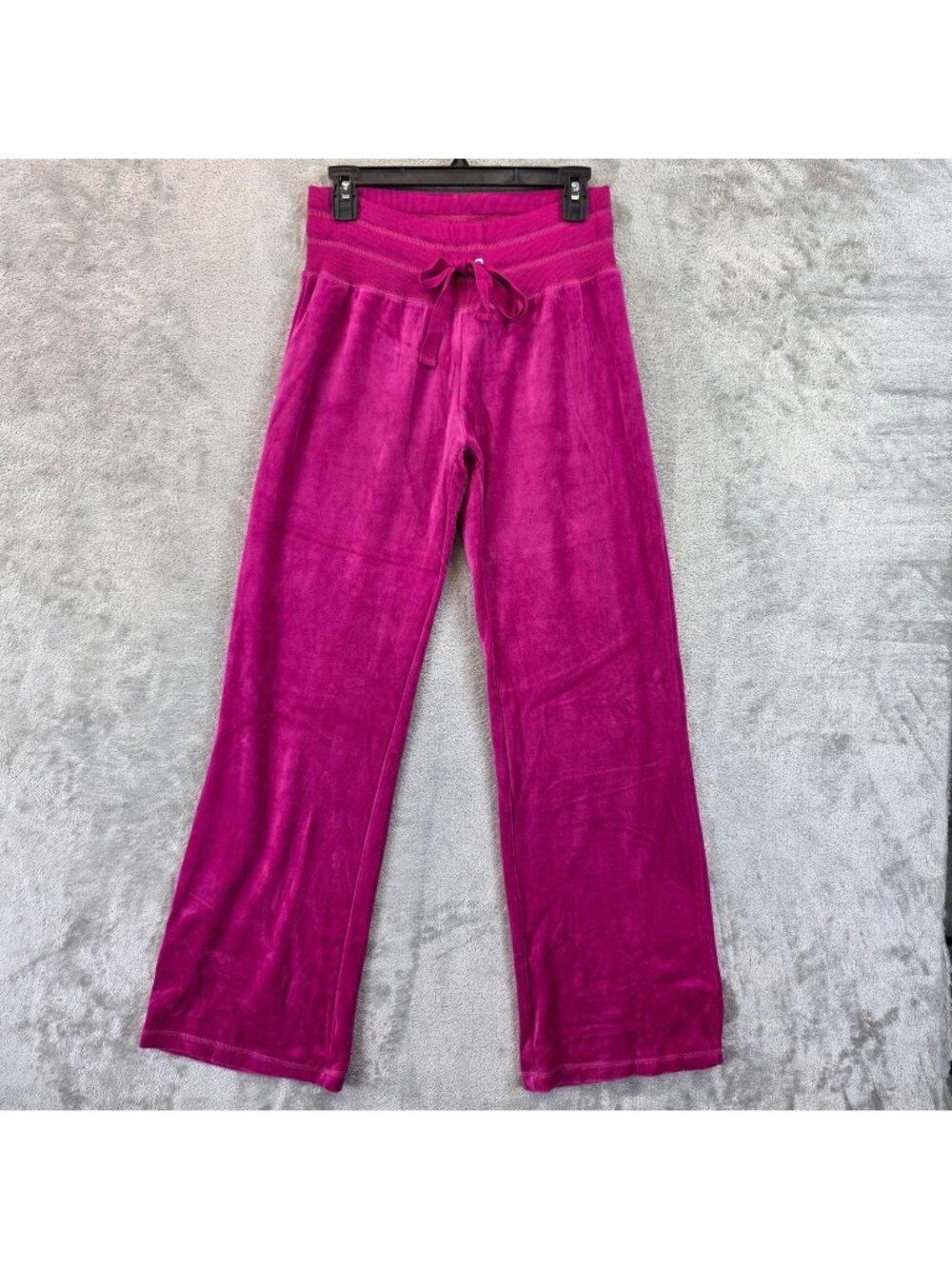 Pink Rose Sweatpants Juniors XL Pink Velour Wide Leg Elastic Waist Lounge Casual